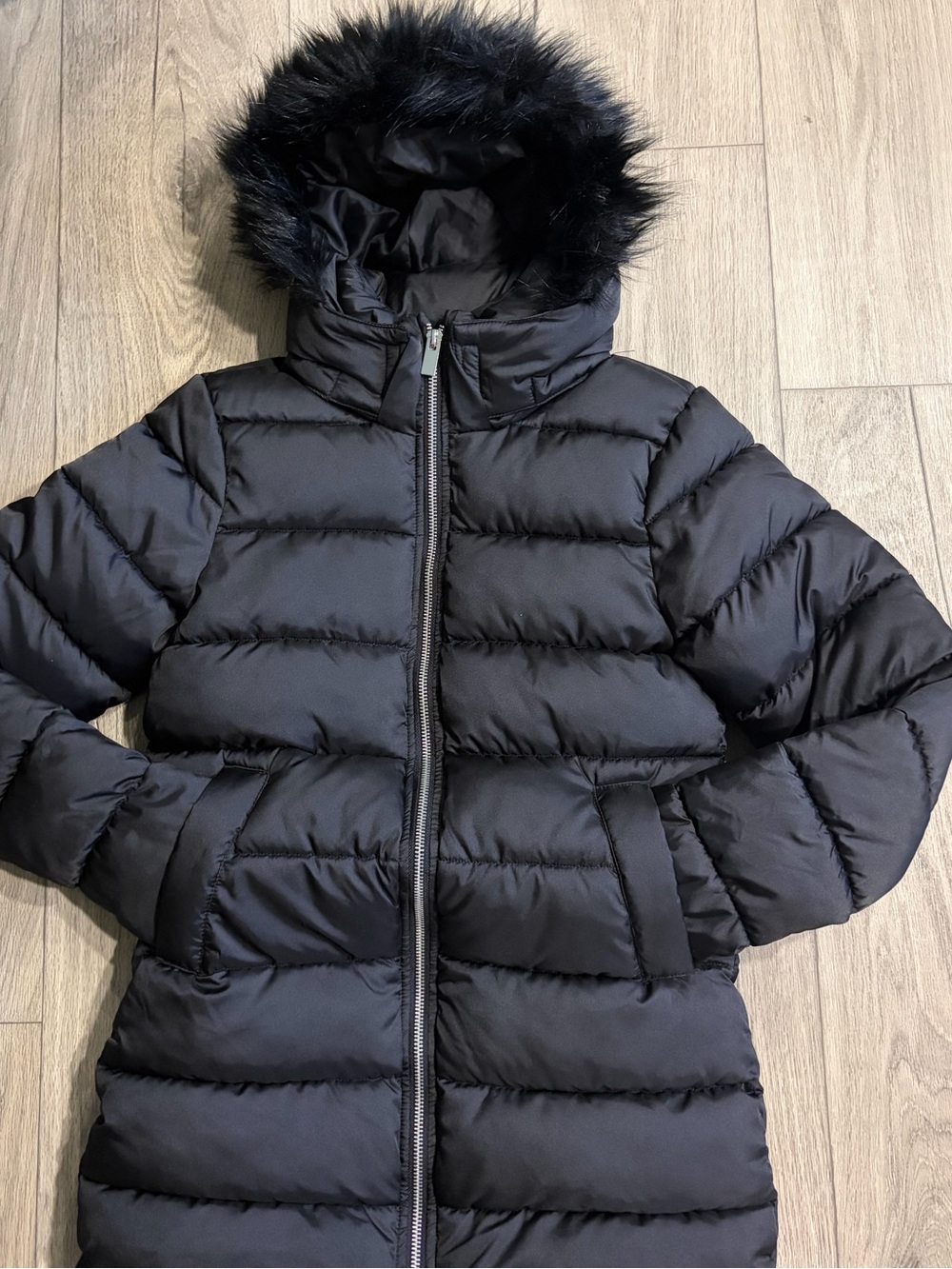 NWOT - H&M long black puffer coat